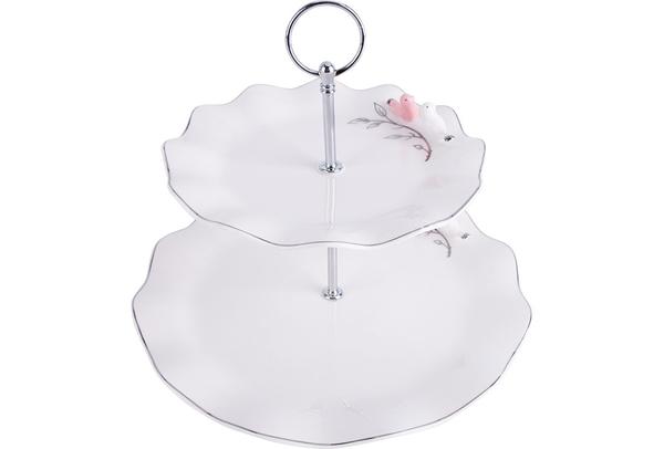 Dematex 2 Katlı Porselen Servis Tabağı | Yuvarlak | DTX-62-YUVARLAK