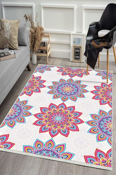 Birkilim Yıkanabilir Dekoratif Halı İpeksi Kaymaz Taban | MLN-IP-HS-482
