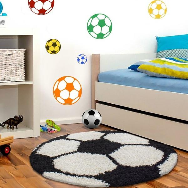 Ayyıldız Fun Futbol Topu Desenli Halı | Siyah & Beyaz | 6001-Black