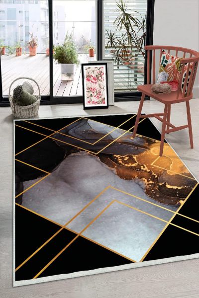 Birkilim Yıkanabilir Dekoratif Halı İpeksi Kaymaz Taban | MLN-IP-HS-234