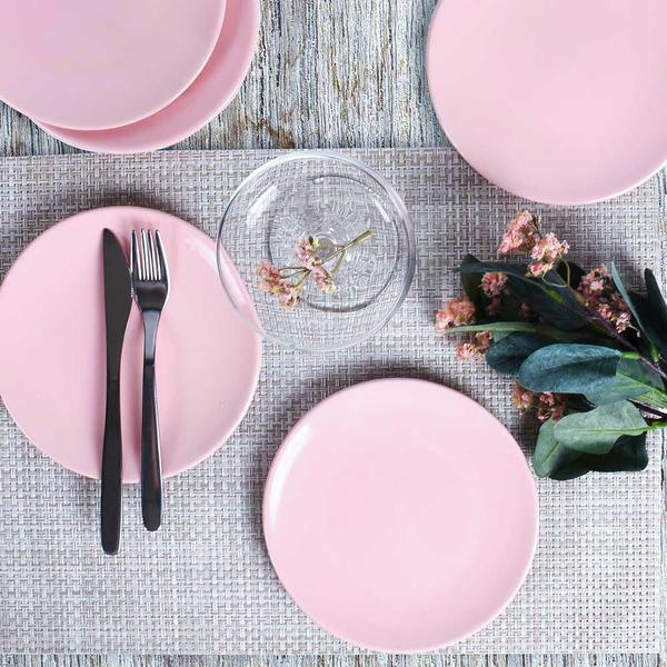 Açık Pembe Ege Tatlı Tabağı 17 Cm 6 Adet | Keramika