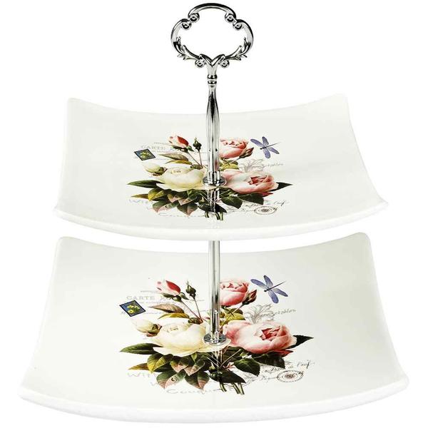 Dematex Etajer 2 Katlı Servis Tabağı | Beyaz