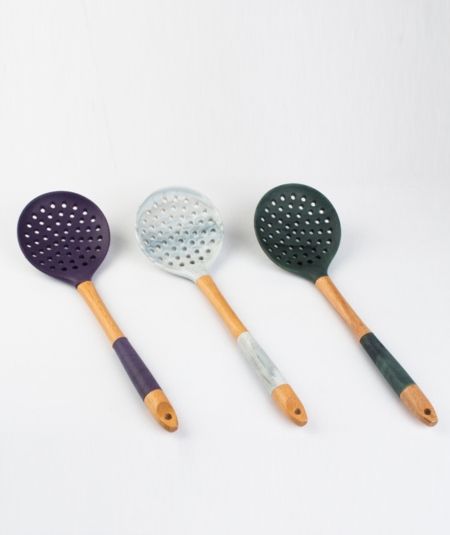 Acar Mutfak | Silikon Ahşap Saplı Kevgir