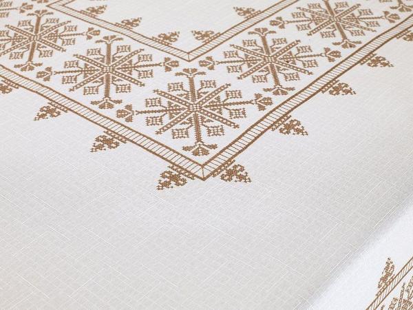 Cross-stitch Printed Sultan Table Cloth Gold 160x300 Cm