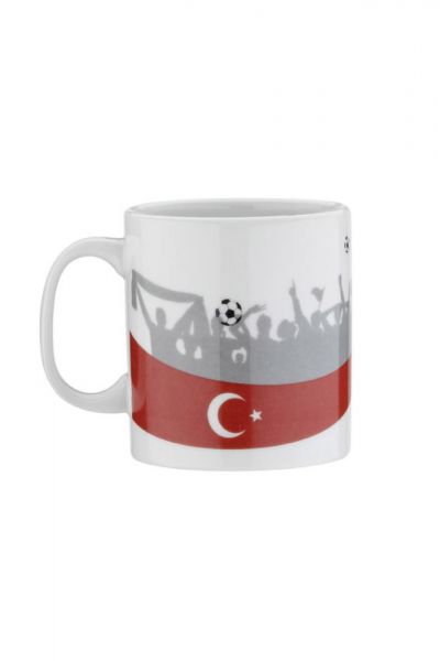 Kütahya Porselen Taraftar Mug Bardak Kırmızı & Beyaz
