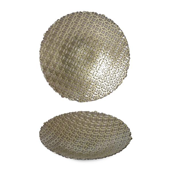 17881 ASSIETTE RONDE TUMBLED GOLD-30 CM | SILK-AKC910