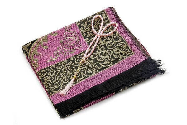 Lüks Osmanlı Şönil Seccade Tesbih Hediyeli Fuşya