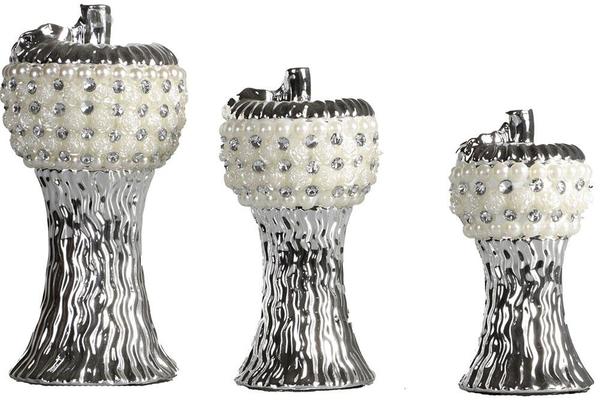 Burcu 3'lü İnci Süslemeli Dekoratif Elma Figürü