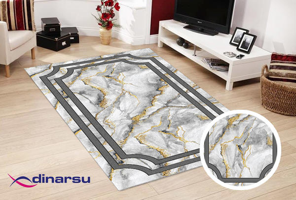 Dinarsu Yıkanabilen Halı | Sunshine | Gri | 1131-Grey