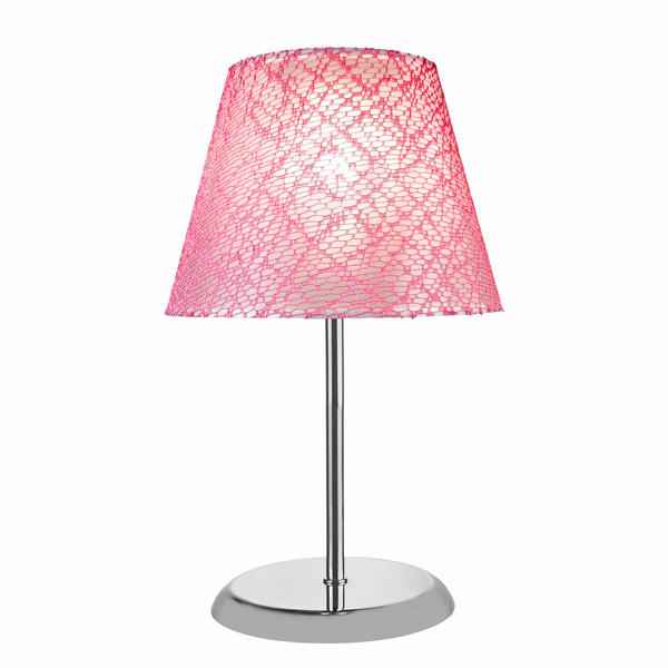 Elva Abajur Krom Ayak Pembe File Şapka