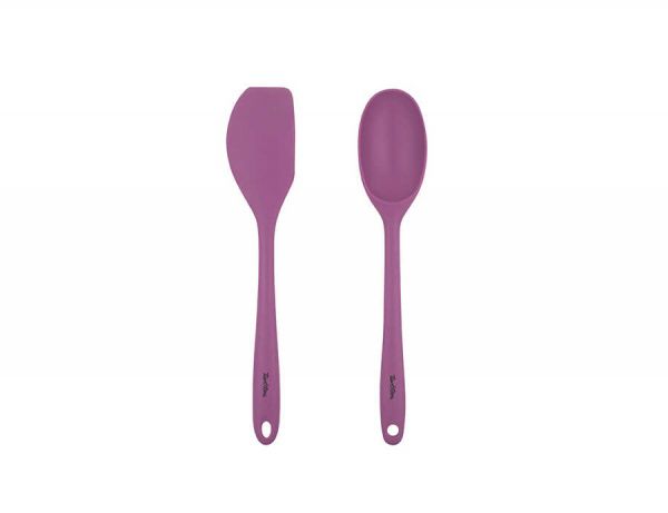 Tantitoni | Vişne Renkli Silikon Büyük Kaşık ve Spatula Seti