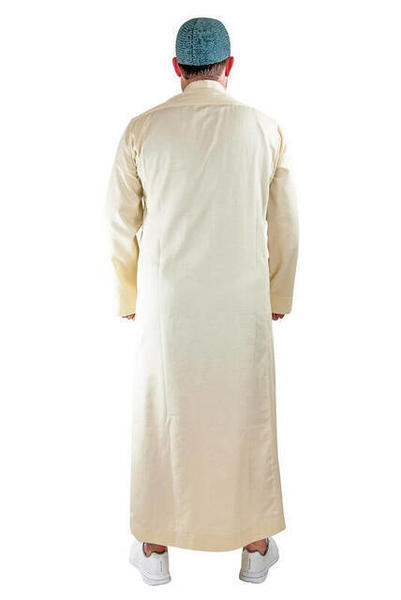 Erkek Biyeli Keten Fistan - Krem