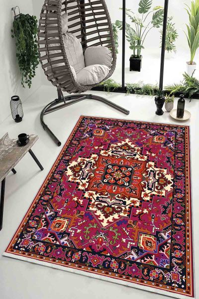 Birkilim Yıkanabilir Dekoratif Halı İpeksi Kaymaz Taban | MLN-IP-HK-033