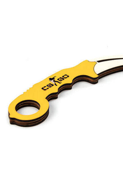 Ahşap Karambit - Cs Go Karambit Oyuncak - Eğitici Oyuncak - Sarı