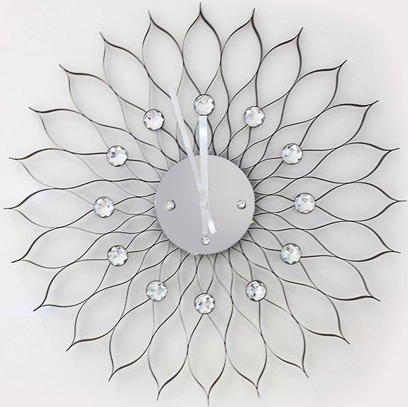 Schäfer Dekoratif Duvar Saati Kristal Taşlı Çiçek Model