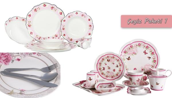 Çeyiz Paketi 1 | 6 Kişilik | Yemek Takımı & Kahvaltı Seti & Çatal Kaşık Bıçak Seti