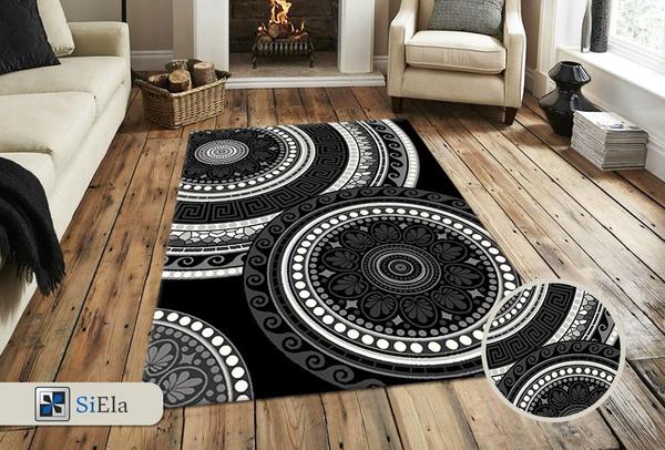 Siela Diyez Collection Simli Halı | Siyah | S-206-Black