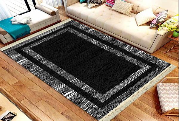 Roland 5'li Yıkanabilir Halı Seti | Siyah - Beyaz | roland-3019