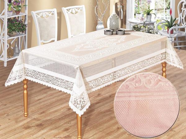 Nappe Motif Panneaux Tricotés Venessi Rose