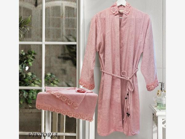 Bambu Dantelli Viktoria Bayan Bornoz Seti Pudra