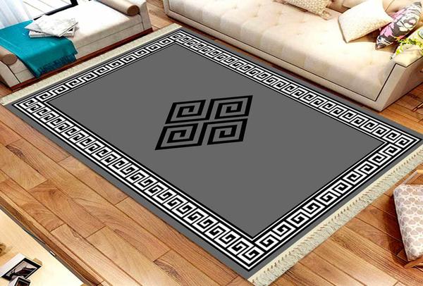 Roland 5'li Yıkanabilir Halı Seti | Gri- Siyah | roland-3159-grey