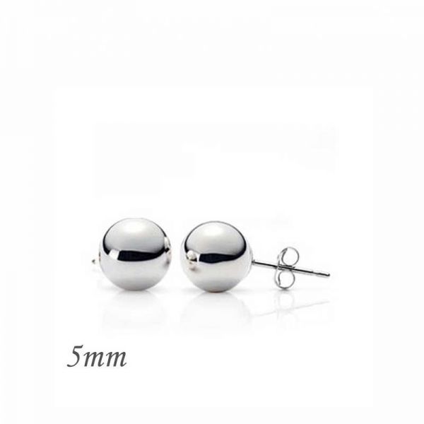 Gümüş Top Küpe - 5 mm