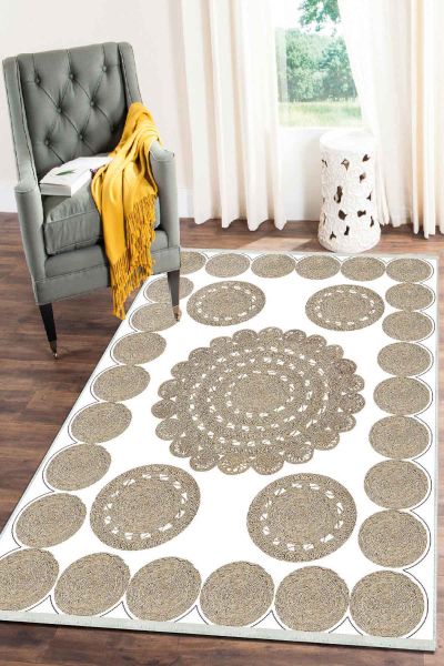 Birkilim Yıkanabilir Dekoratif Halı İpeksi Kaymaz Taban | MLN-IP-SD-123