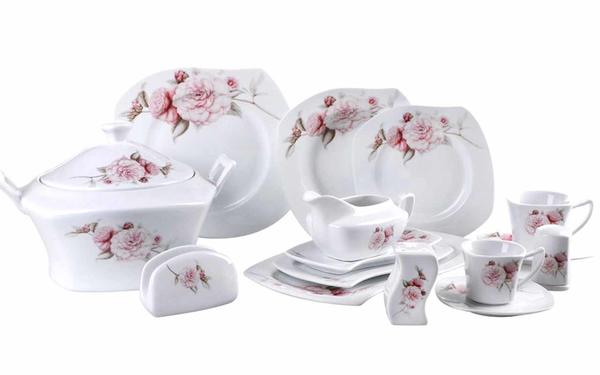 Schäfer 86 Parça Porselen Yemek Takımı S-Form Gümüş| 12 Kişilik | 30959