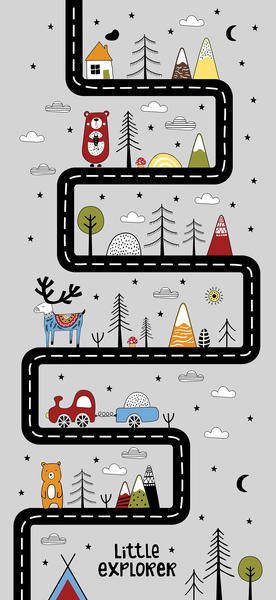 Kozzy Home Waschbarer, rutschfester Sohlen-Kinderteppich Rfe6445 100x140