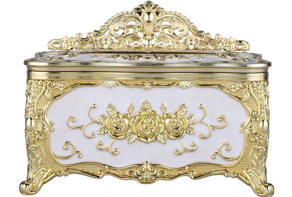 Bavary Peçete Kutusu | Altın & Beyaz | By-Box-Gold