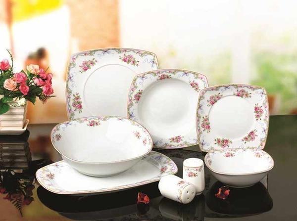 Schäfer 28 Parça Porselen Yemek Takımı Çiçekli Kare | 6 Kişilik | 30983