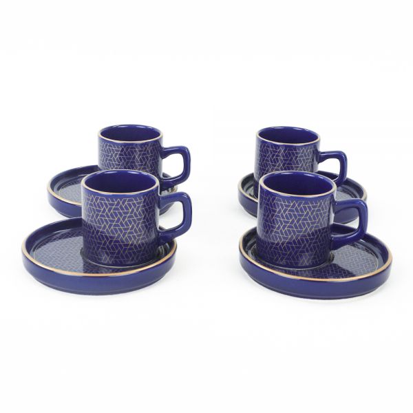 Dora Kobalt Kahve Fincan Takımı 8 Parça 4 Kişilik | Keramika