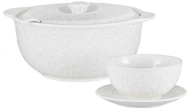 Bavary Fas Rubens 39 Parça Porselen Çorba Seti | Beyaz | 12 Kişilik | Rubens