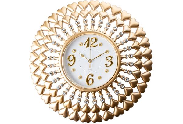 Dekonaz Duvar Saati Kalp Desenli 45x45cm | Altın | Gp-0055