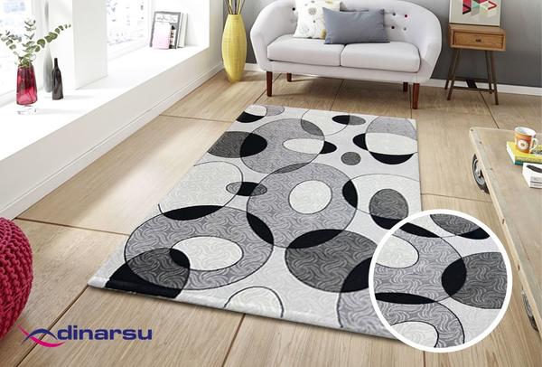 Dinarsu Kumsal Soyut Halı | Gri | 8815-95-Grey