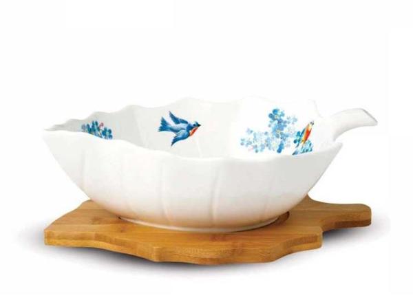 Korkmaz Natura Ahşap Standllı Yaprak Kase | A640-01