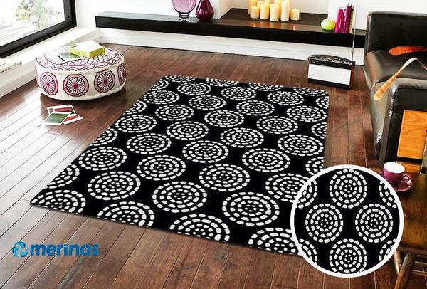 Merinos Sky Desenli Halı | Siyah | 21789-90-Black
