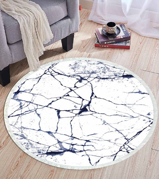 Birkilim Yuvarlak Yıkanabilir Dekoratif Halı İpeksi Kaymaz Taban | MLN-IP-YU-HT-424