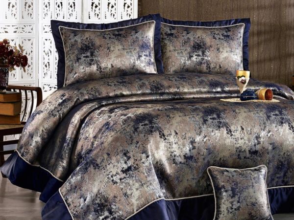 Parure de lit double Nirvana Bleu marine