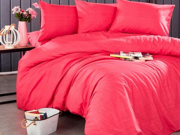 Çeyizdiyarı Faint Line Single Bettbezug Set Rot