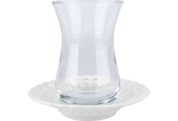 Almina Porselen Çay Tabağı 6 Adet | Beyaz | Al-2829