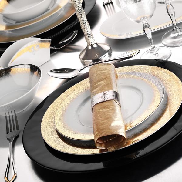 Kütahya Porselen İris 87 Parça Desen Yemek Takımı | Yuvarlak | 12 Kişilik | 4700