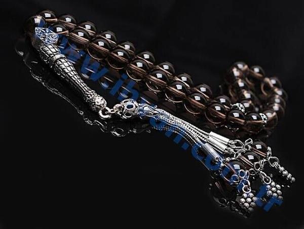 Smoky Quartz Stone Rosary (925 AYAR SILVER)