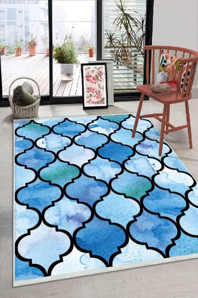 Birkilim Yıkanabilir Dekoratif Halı İpeksi Kaymaz Taban | MLN-IP-HS-325