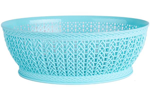 Dekonaz Örgülü Oval Ekmeklik 28x21cm | Berra-261-turkuaz