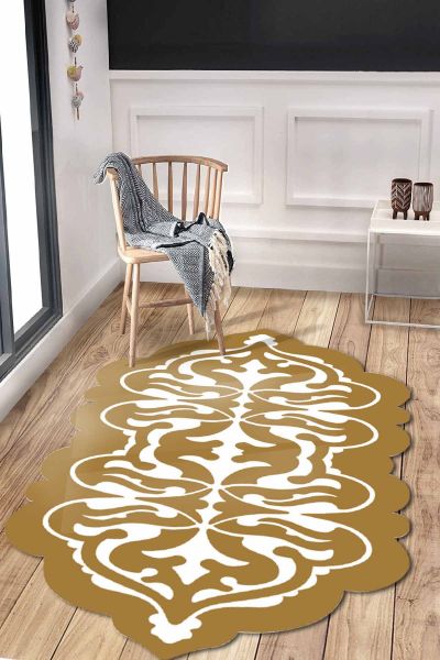 Birkilim Lazer Kesim Yıkanabilir İpeksi Kaymaz Taban Dekoratif Halı | MLN-IP-HY-1222