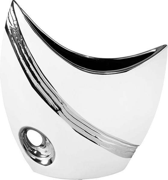 Almina Seramik Dekoratif Vazo | 29 cm | Beyaz | Al-9270