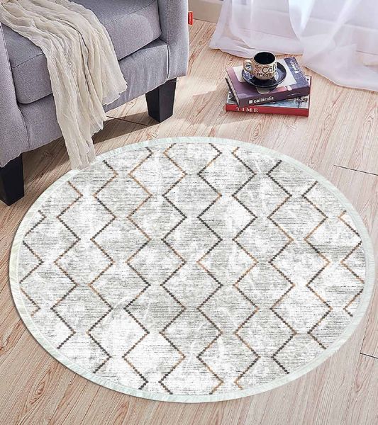 Birkilim Yuvarlak Yıkanabilir Dekoratif Halı İpeksi Kaymaz Taban | MLN-IP-YU-HT-388