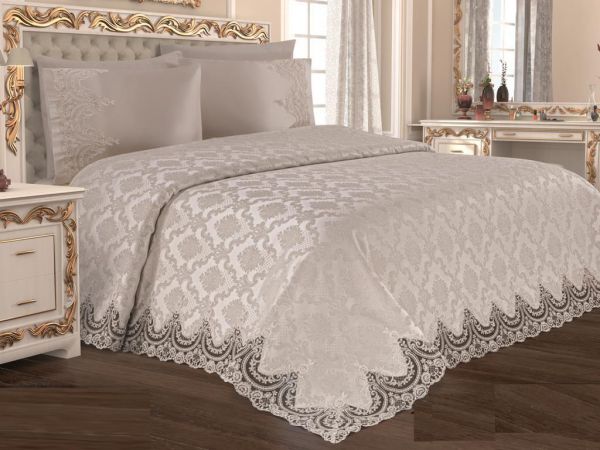 Çeyizdiyarı Didem 6 Parça Şönil Pike Takımı Krem