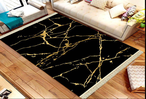 Roland tapis lavable lot de 5 | Or et noir | roland-3245-or-noir